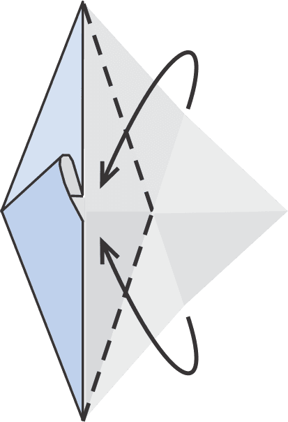 Collapse Right Side Along the Slanted Crease