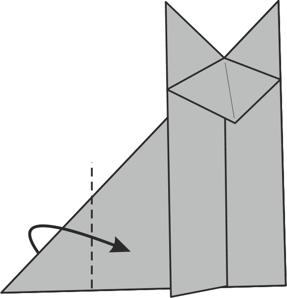 Fold the Bottom Tip to Create the Fox's Tail