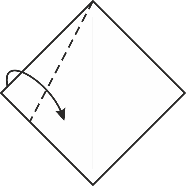 Fold the Left Corner Close to the Center (but not touching it)