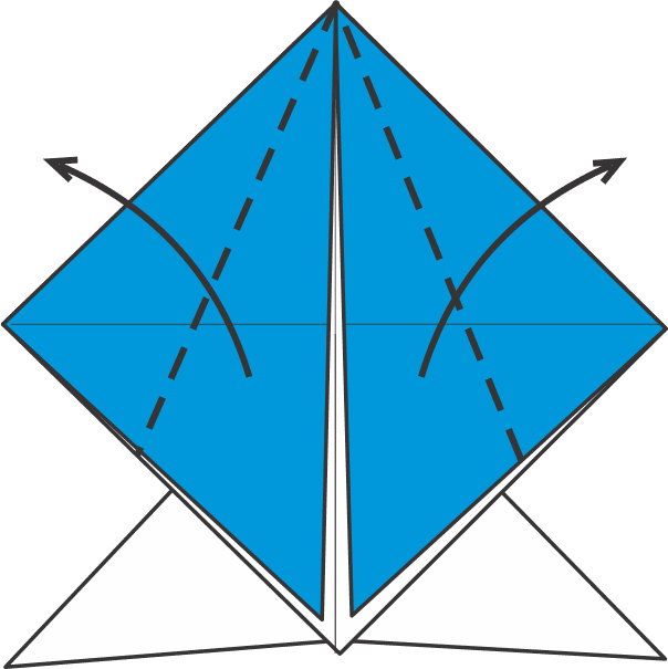 Fold Top Blue Sections Outward