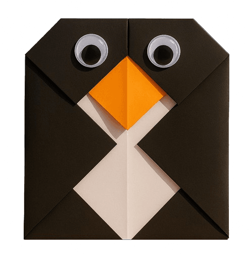 Add the Penguin’s Face — Beak and Eyes