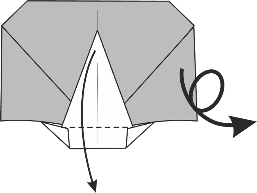 Fold the Top Part Down and Flip the Model